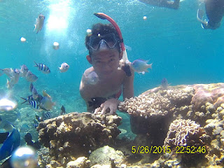 julian foto underwater di Pulau Cilik Karimun Jawa