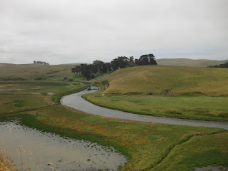 View of meandering estuary from Whitaker Bluff Road near Fallon, California