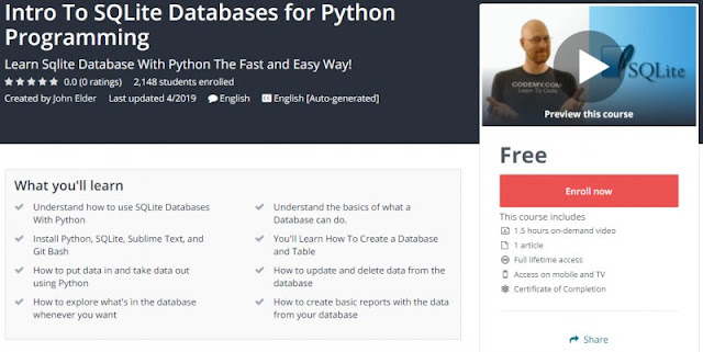 [100% Free] Intro To SQLite Databases for Python Programming