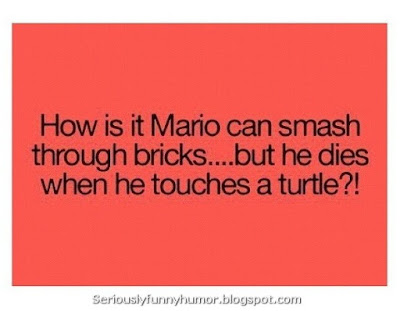 How is it Mario can smash through bricks... but he dies when he touches a turtle?!