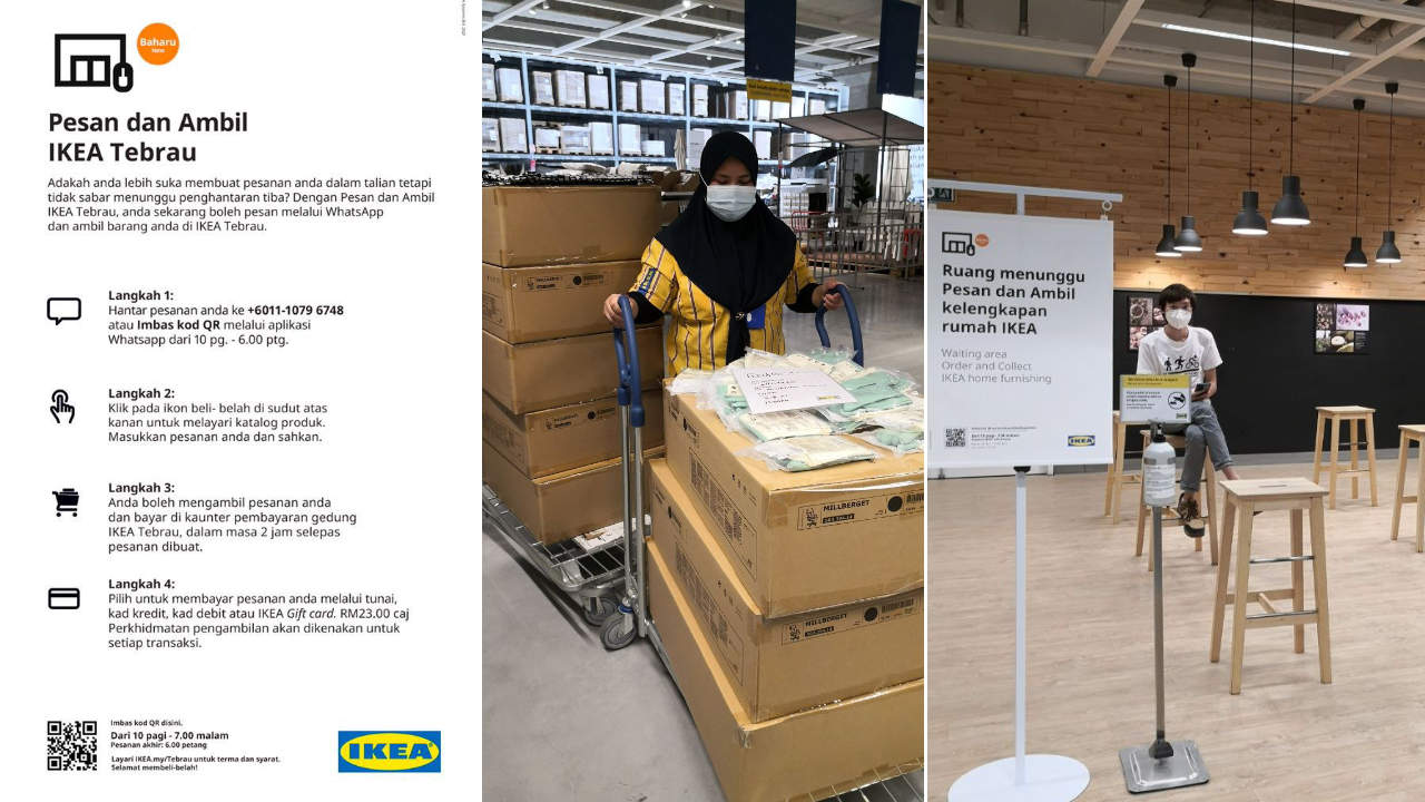 IKEA menyediakan perkhidmatan 'Pesan dan Ambil' hari yang sama menerusi Whatsapp