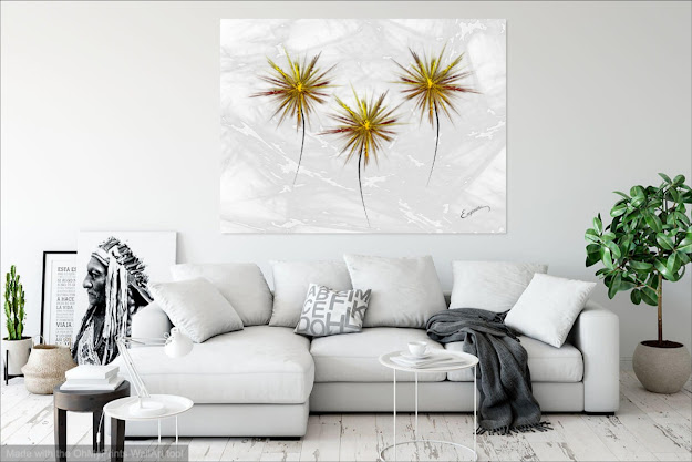 Golden Flowers Fine Art Painting by Eugenia Martini-Jarrett