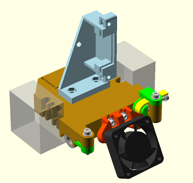 Lasercut Mendel90 Dual Extrusion X Carriage OpenSCAD Render