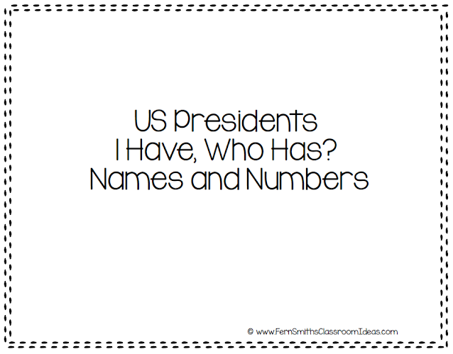 I Have, Who Has? U.S. Presidents Cards, Teacher Directions and a Teacher Answer Key. Including all the presidents from George Washington to Joe Biden. Total of 1 Teacher Direction Sheet, 90 President Cards, and 2 Teacher Answer Keys comes with this resource. An easy version with names only and a more challenging version with names and numbers. Perfect for indoor recess, whole group reading or tutoring after school, add a little fun to your Presidents' Day week.