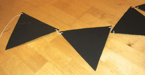 Rewritable chalkboard paint bunting