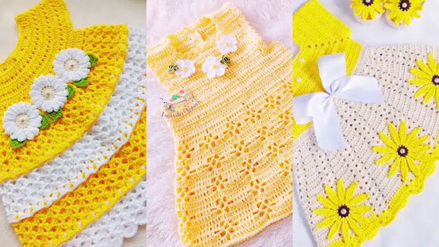 ¡Convierte a tu bebé en una princesita de cuento! Vestidos a crochet que te enamorarán a primera vista 🌼