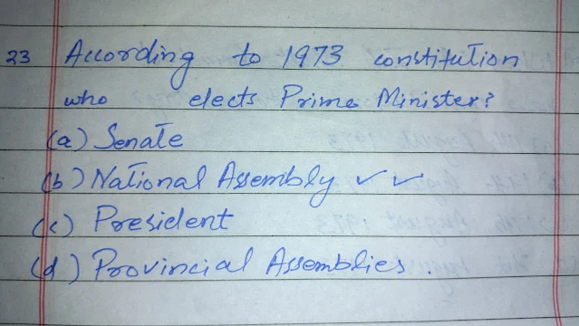 According to 1973 constitution who elects Prime Minister Natonal Assembly