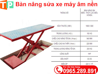 Bàn nâng xe máy âm nền