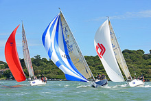 J/109s sailing on a reach at Cowes Week