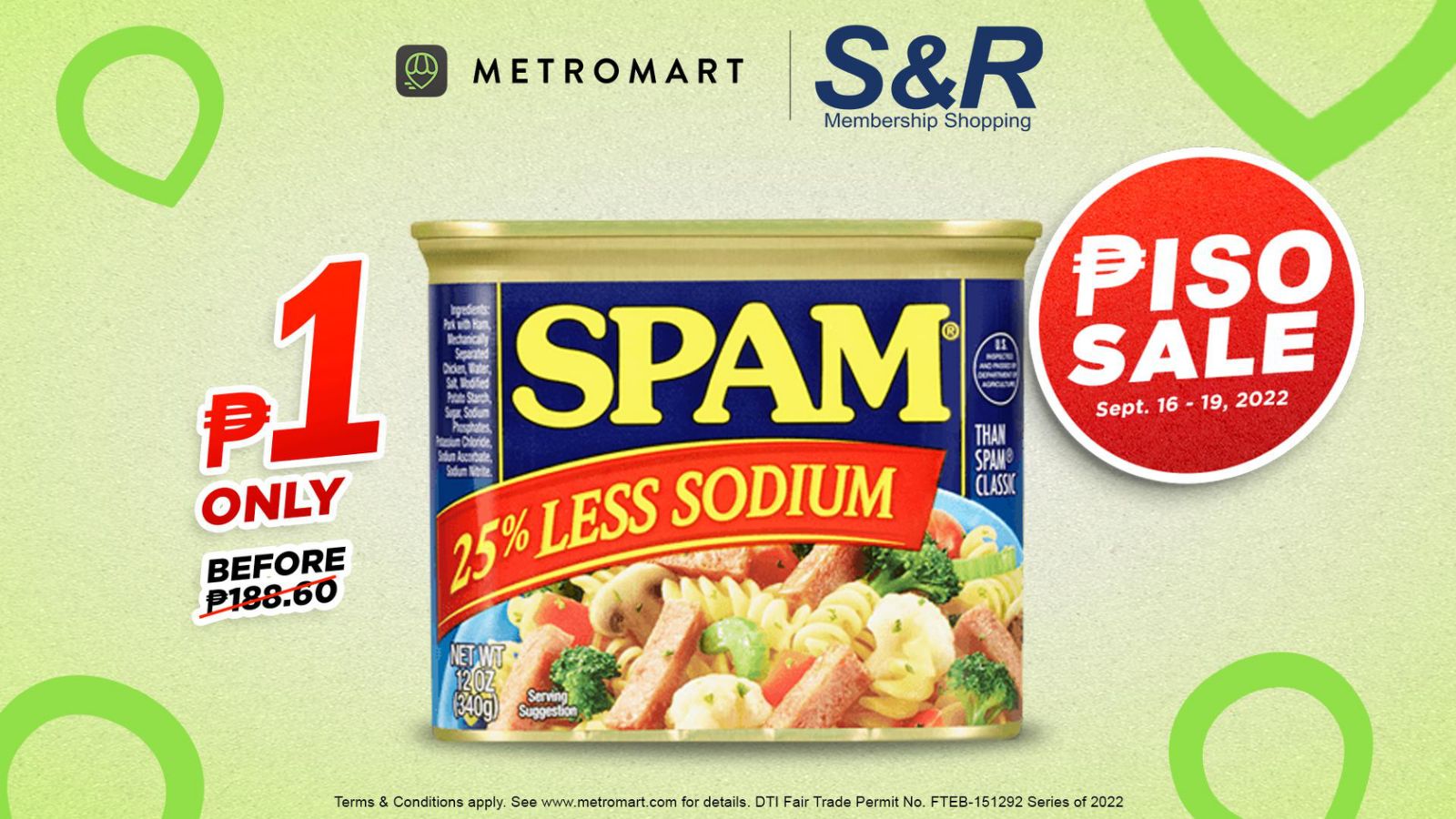 S&R kicks off exclusive PISO SALE this Sept 16 - 19, 2022!