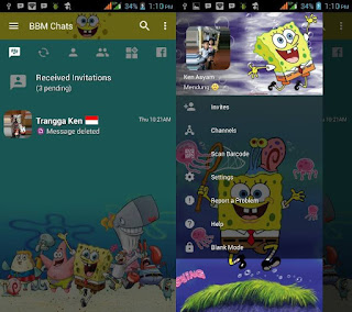 BBM MOD Tema Spongebob v3.3.0.16 APK Versi Terbaru