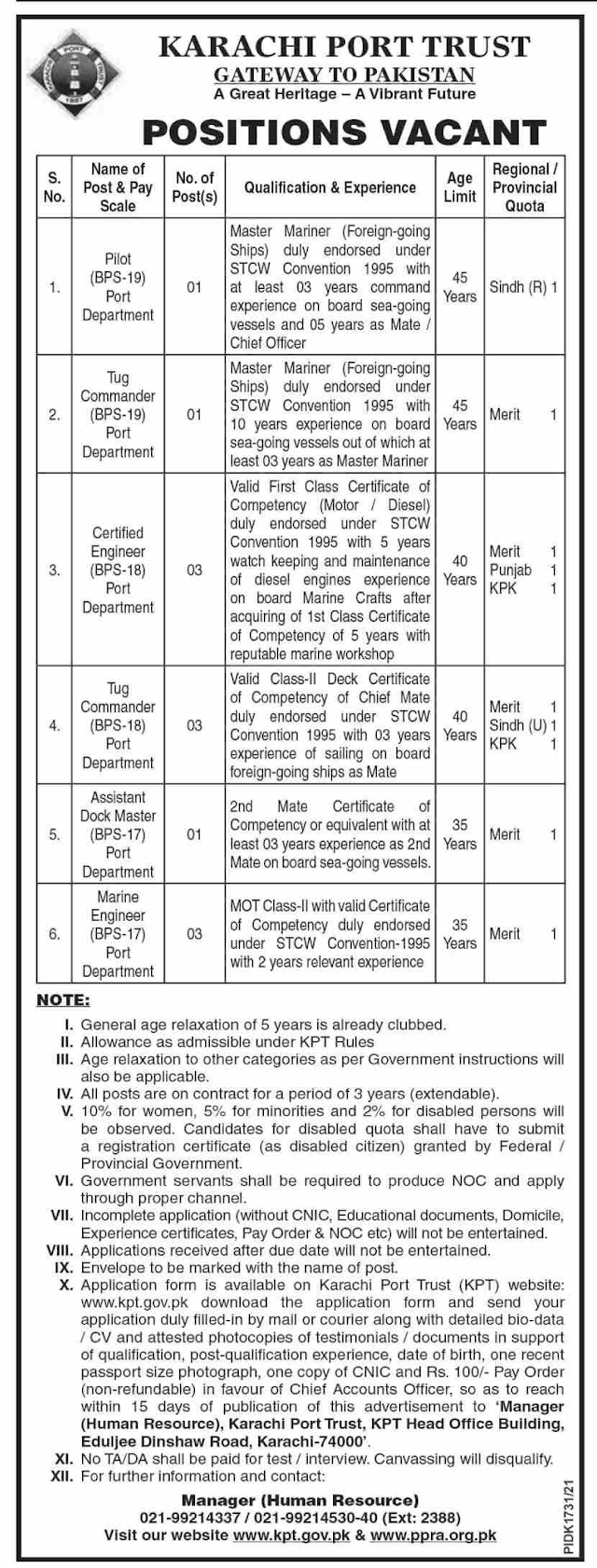 Karachi Port Trust Jobs 2021/22 - Government Jobs in Karachi