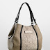 Calvin Klein Addie Scoop Style Hobo Leather Signature Bag Clay Beige