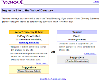 Submit blog pada yahoo directory