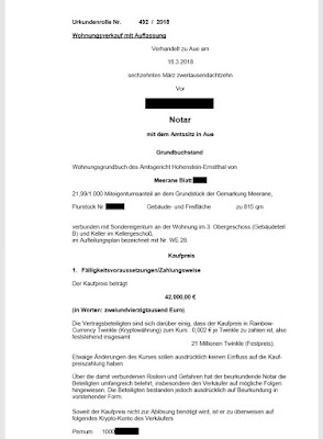 Kutipan Dari Kontrak Antara Rainbow Currency Dan Apartemen Di Chemnitz Jerman