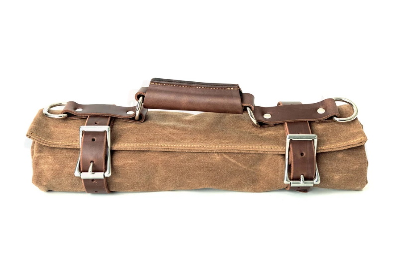 Leather Canvas Tool Roll with Tools