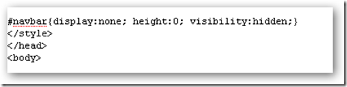 hide navigation bar blogger