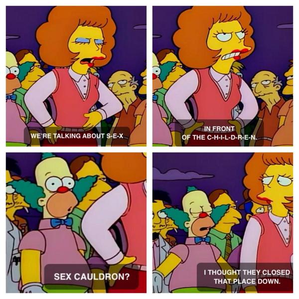 Great quote from Krusty about the sex cauldron