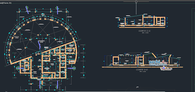 Touristic restaurant in AutoCAD 