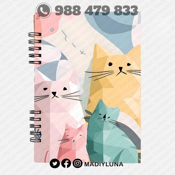 🐱 Libreta Geométrica de Gatos: Arte y Estilo 🎨