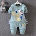 dinosaur cartoon cute childrens clothing suits 4 years old boys and girls fall and winter plus velvet paul warm piece of clothing
