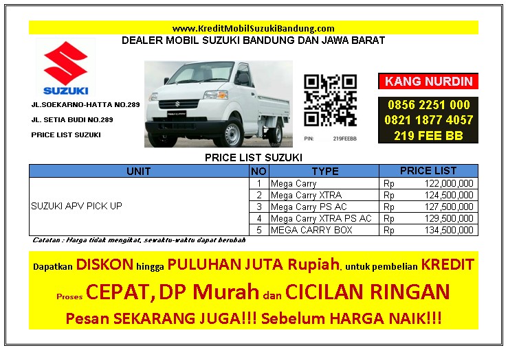 DEALER MOBIL  SUZUKI  BANDUNG DAFTAR HARGA MOBIL  SUZUKI  