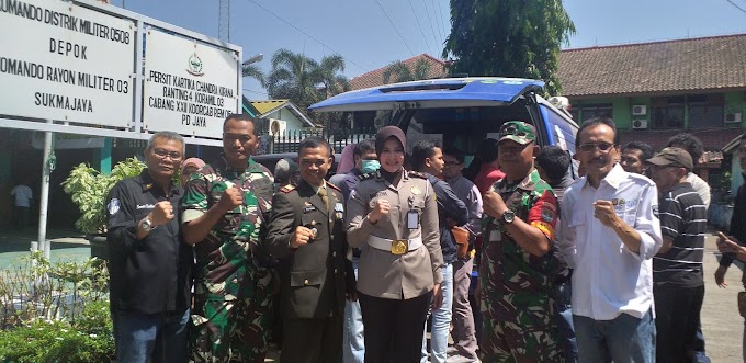 HUT TNI Ke-74 Samsat Depok Datangi Makoramil Sukmajaya