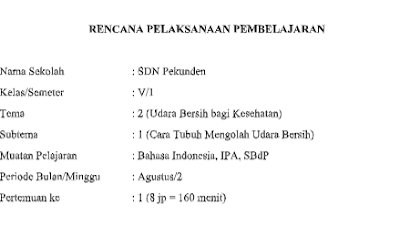 Download Silabus & RPP 1 Lembar Kelas 5 SD Tema 2 Revisi Terbaru Kurikulum 2013 