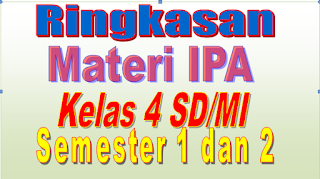    Ringkasan Materi IPA Kelas 4 SD/MI Semester 1 dan 2