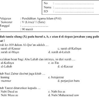 Kumpulan Soal Latihan UAS SD Kelas 5 Lengkap Semua Mata Pelajaran 