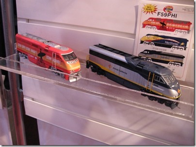 IMG_0660 HO-Scale Amtrak California F59PHIs by Athearn at the WGH Show in Puyallup, Washington on November 21, 2009