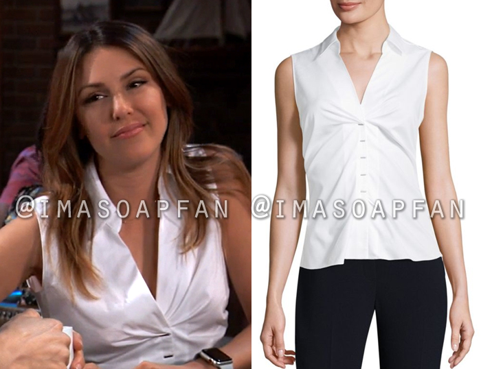 Margaux Dawson, Elizabeth Hendrickson, Sleeveless White Top, General Hospital, GH