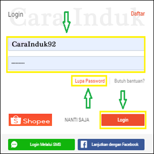 Lupa Password Shopee