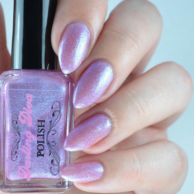 pale pink holographic nail polish