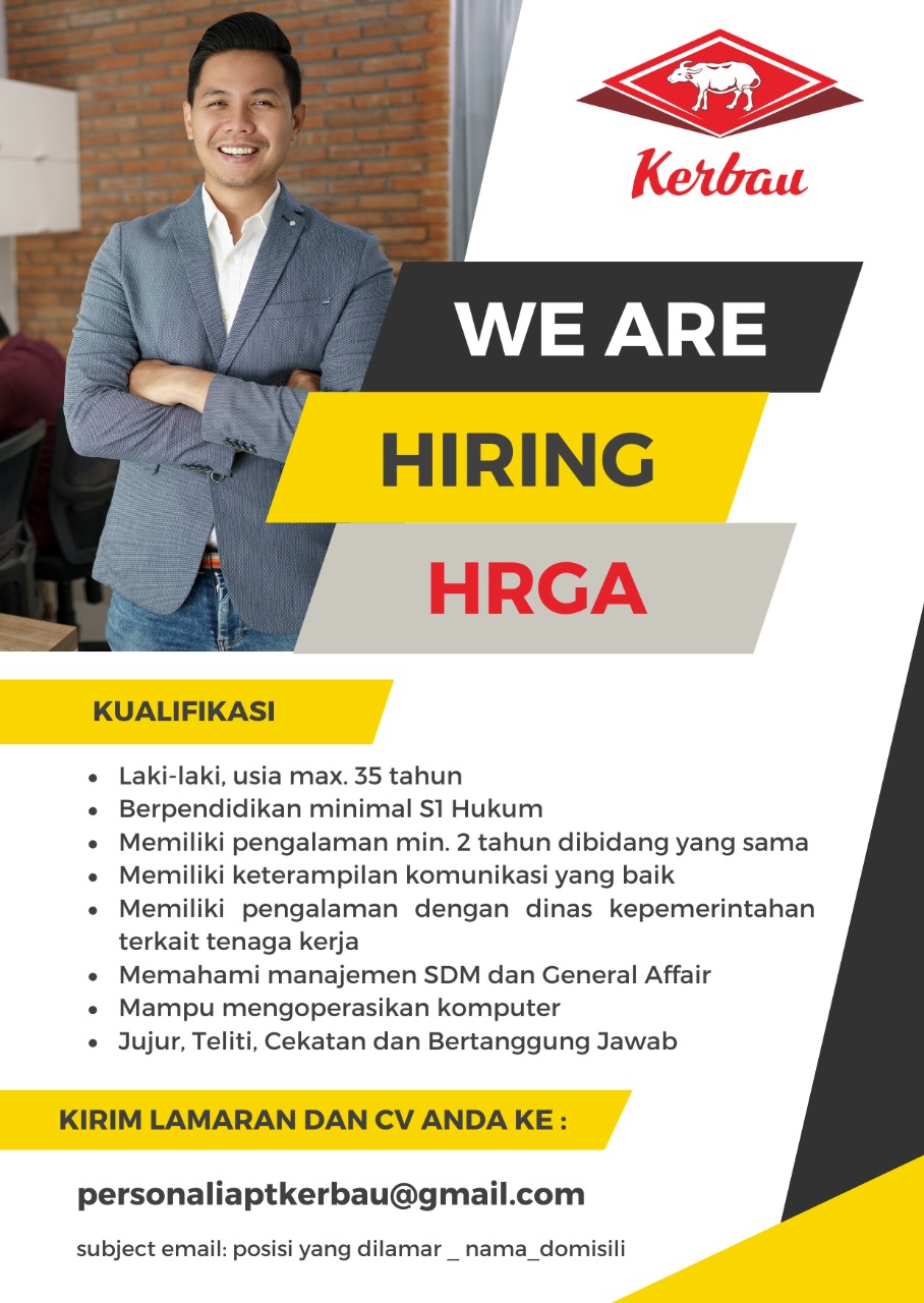 Loker Solo Raya Terbaru di PT Kerbau