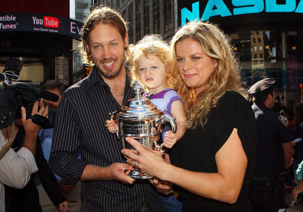 Kim Clijsters With Husband and Daughter