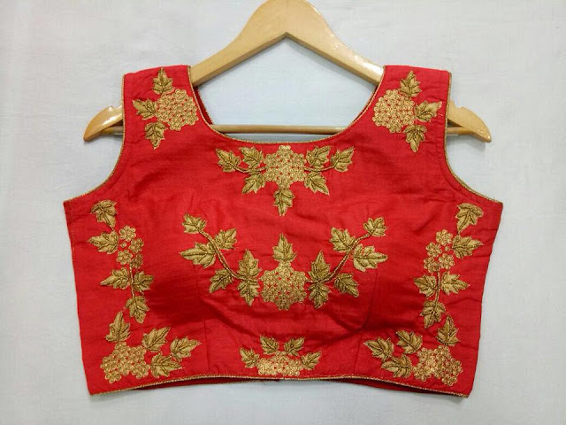  Latest  designer blouses with heavy embroidery work 