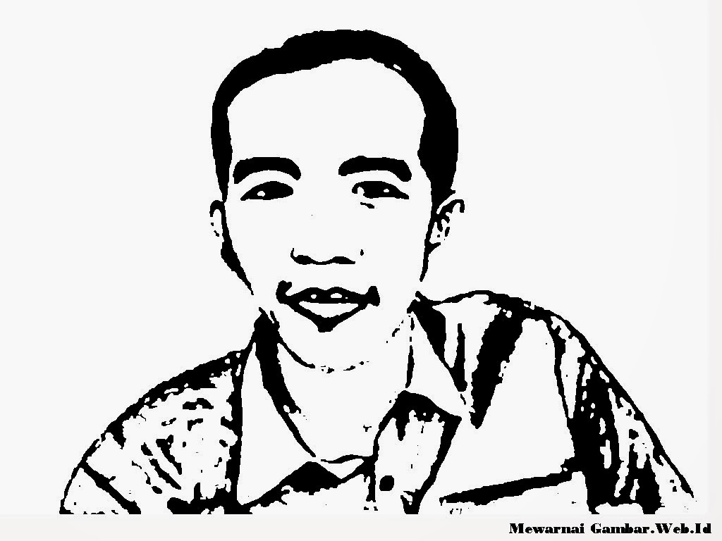 Mewarnai Gambar Karikatur Jokowi