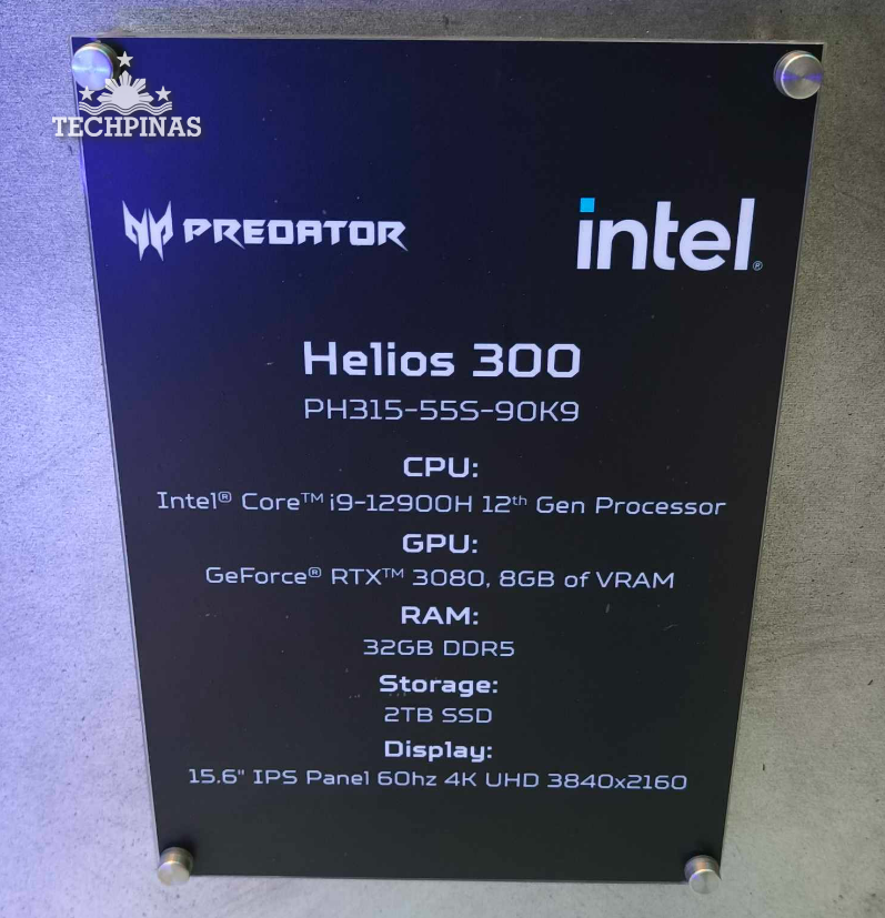 Predator Helios 300 Specs