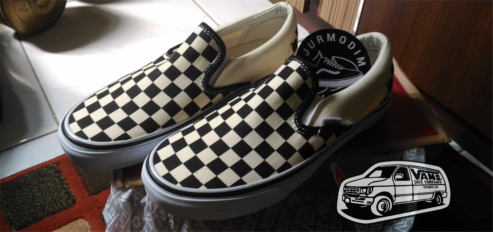 Vans Slip on Checkerboard Black White Classic Core 