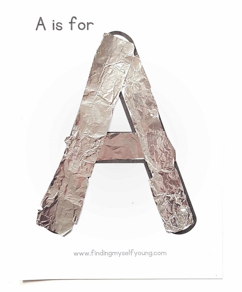 a is for alfoil letter A craft
