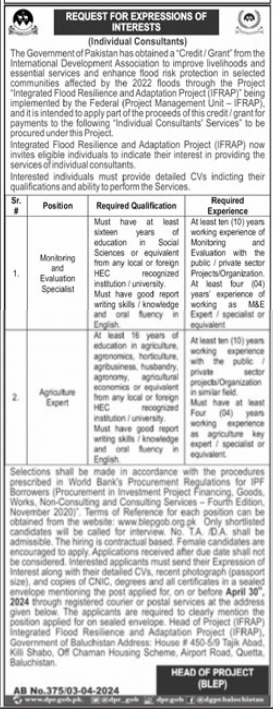 Jobs in Agriculture Livelihood Project