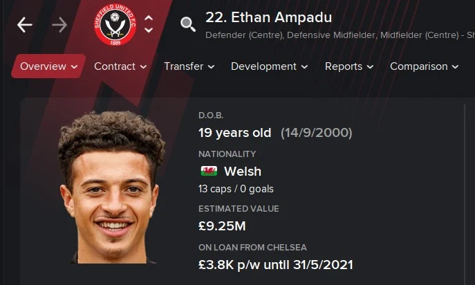 Ethan Ampadu FM21 Football Manager 2021 Wonderkid