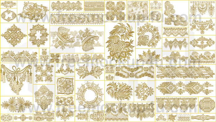 Lace In Golden High Quality Without Background Png Pack 01