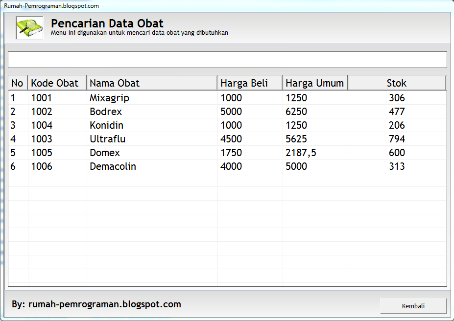 Aplikasi Pencarian Data dengan Visual Basic 6.0