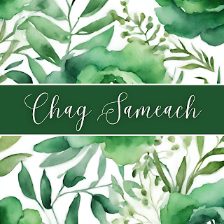 Free Chag Sameach Greeting Card Printable - Floral Calligraphy - Square