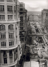 Fotografías de la construcción de la Gran Vía de Madrid