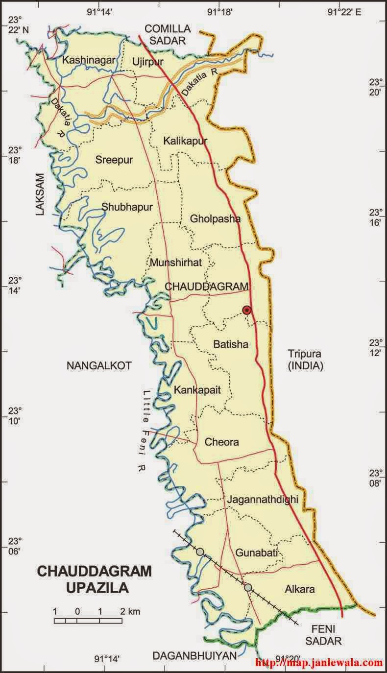 chauddagram upazila map of bangladesh