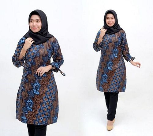 30 Tunik  Batik  untuk Kerja di Kantor Desain Kekinian 