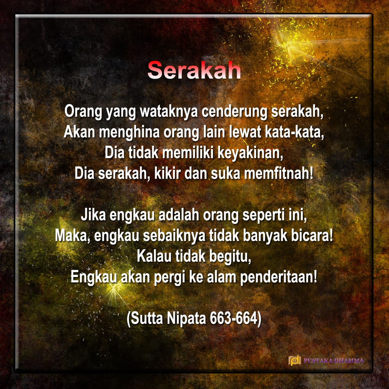 PUSTAKA DHAMMA Sabda Sang Buddha 52 Serakah